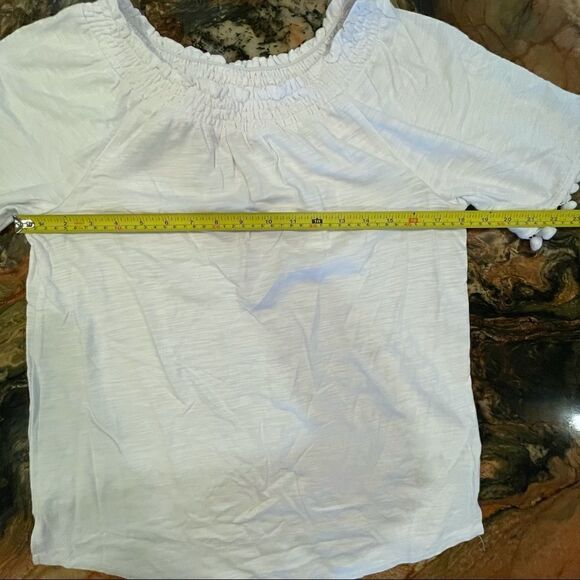 COPY - Belle by Kim Gravel cotton white top XS Pom Pom - Picture 7 of 8